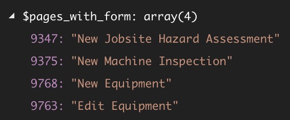 Gravity Forms shortcode locator